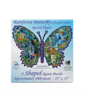 Rainforest Butterfly 1000 piece Jigsaw Puzzle for Adults Special Shape