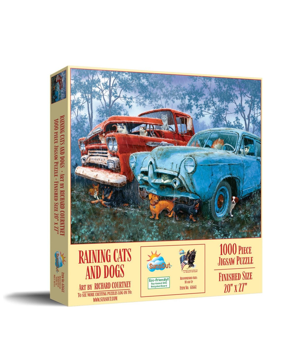 SunsOut Raining Cats and Dogs 1000 piece Jigsaw Puzzle for Adults