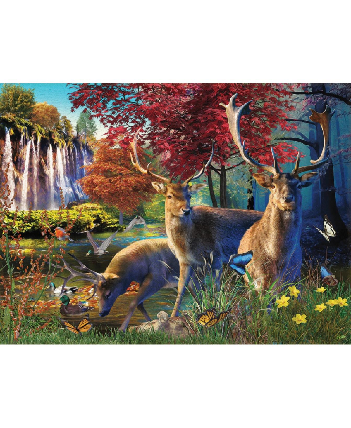 SunsOut Elk Pond 1000 piece Jigsaw Puzzle for Adults