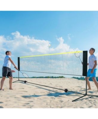 Adjustable Badminton and Volleyball Net, ft Foldable Pickleball Net with Poles, Stand and Carry Bag for Backyard Indoor Outdoor