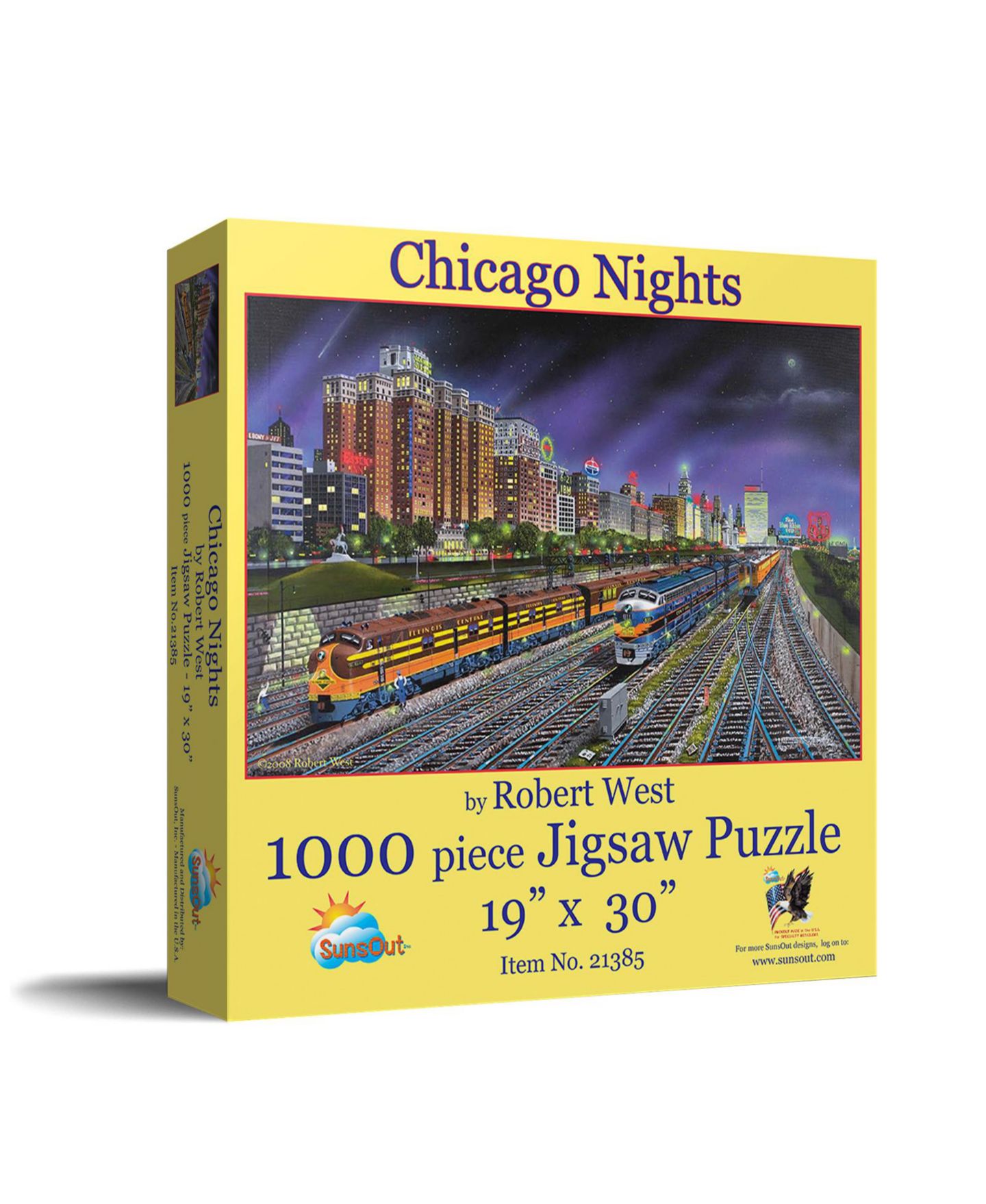 Детский пазл SunsOut Chicago Nights 1000 Piece Jigsaw Puzzle, от 15 лет — фото 1