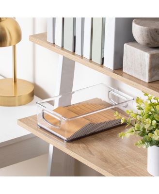 Plastic Stackable Pantry Bins with Handles, 4 Pack