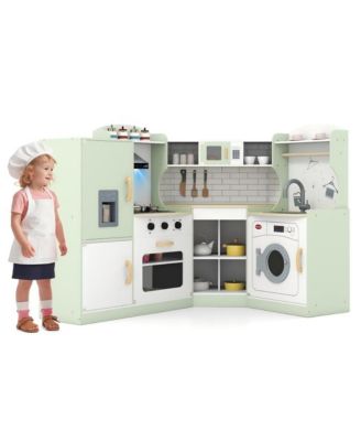 Corner Kids Play Kitchen with Washer and Ice Maker