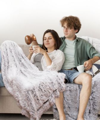 Soft and Fuzzy Reversible Shaggy Throw, 60" x 70"