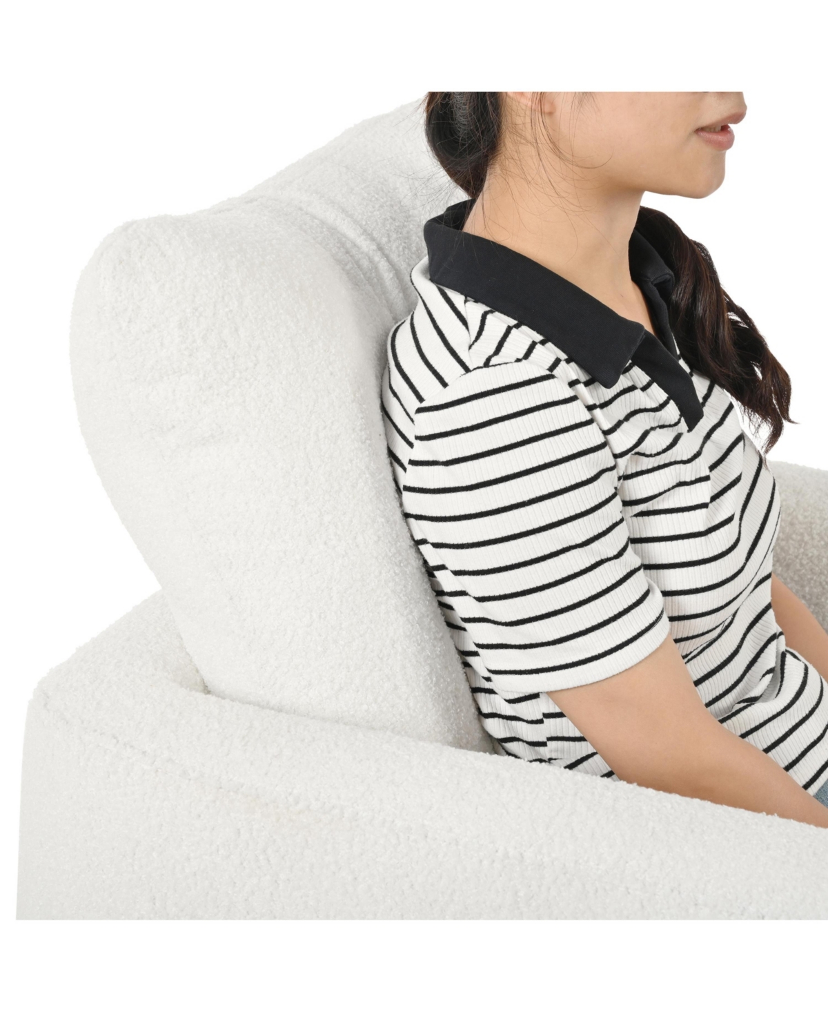 Streamdale Furniture Teddy Fabric Accent Armchair with Waist Pillow for Living Room/Bedroom