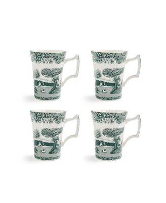 Heritage Green Italian Cottage Mugs, Set of 4