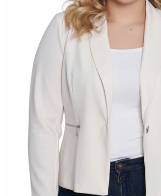 Plus Size Long Sleeve Crepe Blazer