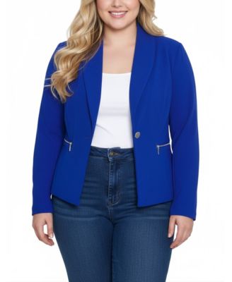Plus Size Long Sleeve Crepe Blazer