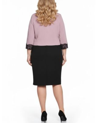 Plus Size Long Sleeve Ponte Cropped Jacket