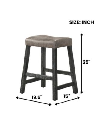  Rustic Backless Counter Stool Set of 2 - 25" Farmhouse Barstools