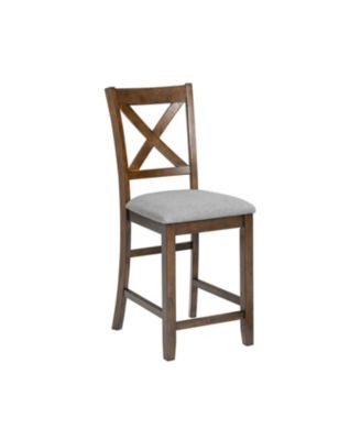 Counter Height Chairs (Set of 4), Padded Seat, Walnut