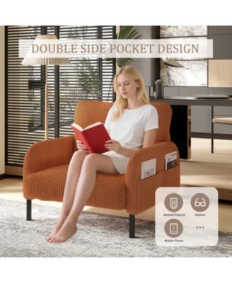 Corduroy Wide Seat Chair - Living Room/Bedroom