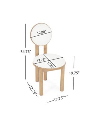 Polyester Beige Fabric Dining Chair with wooden frame (Set of 2)-Natural