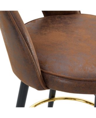  360 Brown Fabric Bar Chairs (Set of 2)