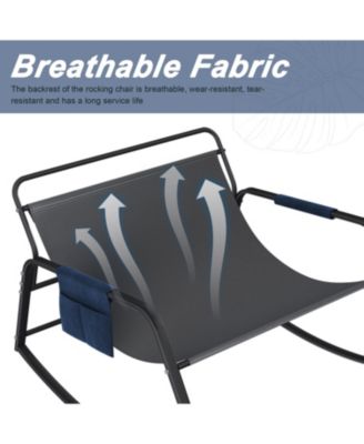 Rocking Chair with Cushions, Storage & Armrests.