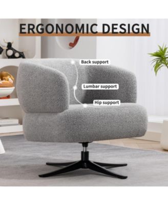 Cuddle Swivel Chair - Balcony, Study, Living Room - Grey