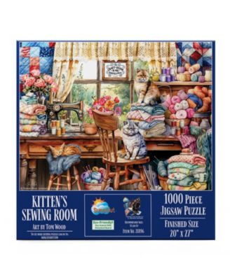 Kittens Sewing Room 1000-piece Jigsaw Puzzle for Adults