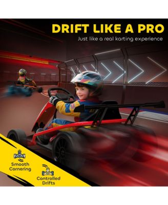 24V 8.1 MPH Electric Drift Kart for Kids with Dual Motors,