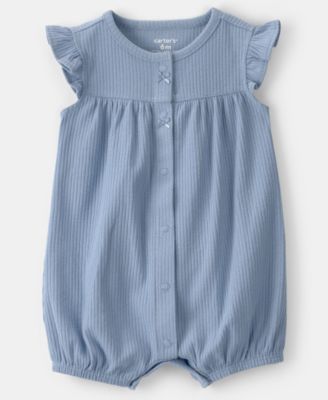 Baby Girls' Relaxed-Fit Flutter-Sleeve Romper