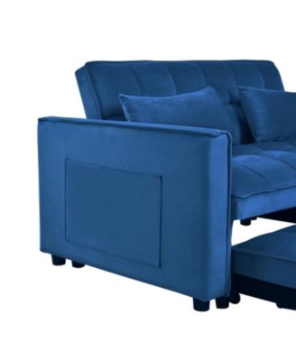 3-in-1 Sleeper Sofa Velvet Futon with Adjustable Backrest