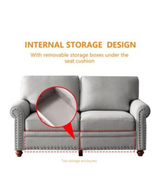  Linen Fabric Upholstered With Storage Sofa 2+3 Sectional