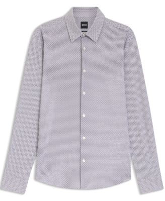 Men's Printed Performance-Stretch Jersey Slim-Fit Dress Shirt