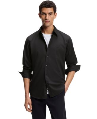 Men's Regular-Fit Stretch-Cotton Dobby Dress Shirt