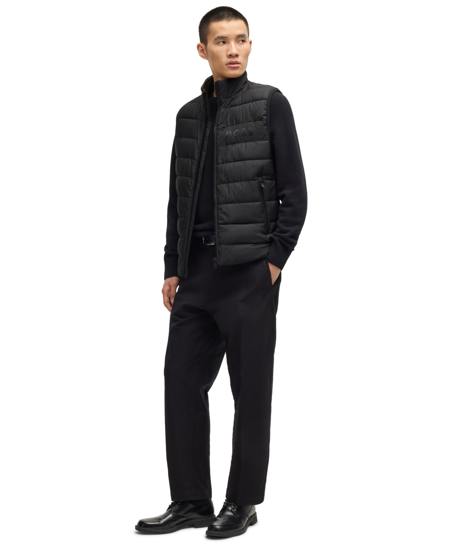 Мужской жилет Hugo Boss Water-Repellent Tonal Logo Gilet Vest, цвет: Чёрный — фото 5