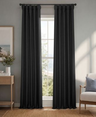 Faux Linen Room Darkening Curtains for Bedroom and Living Room Curtains (1 Panel)