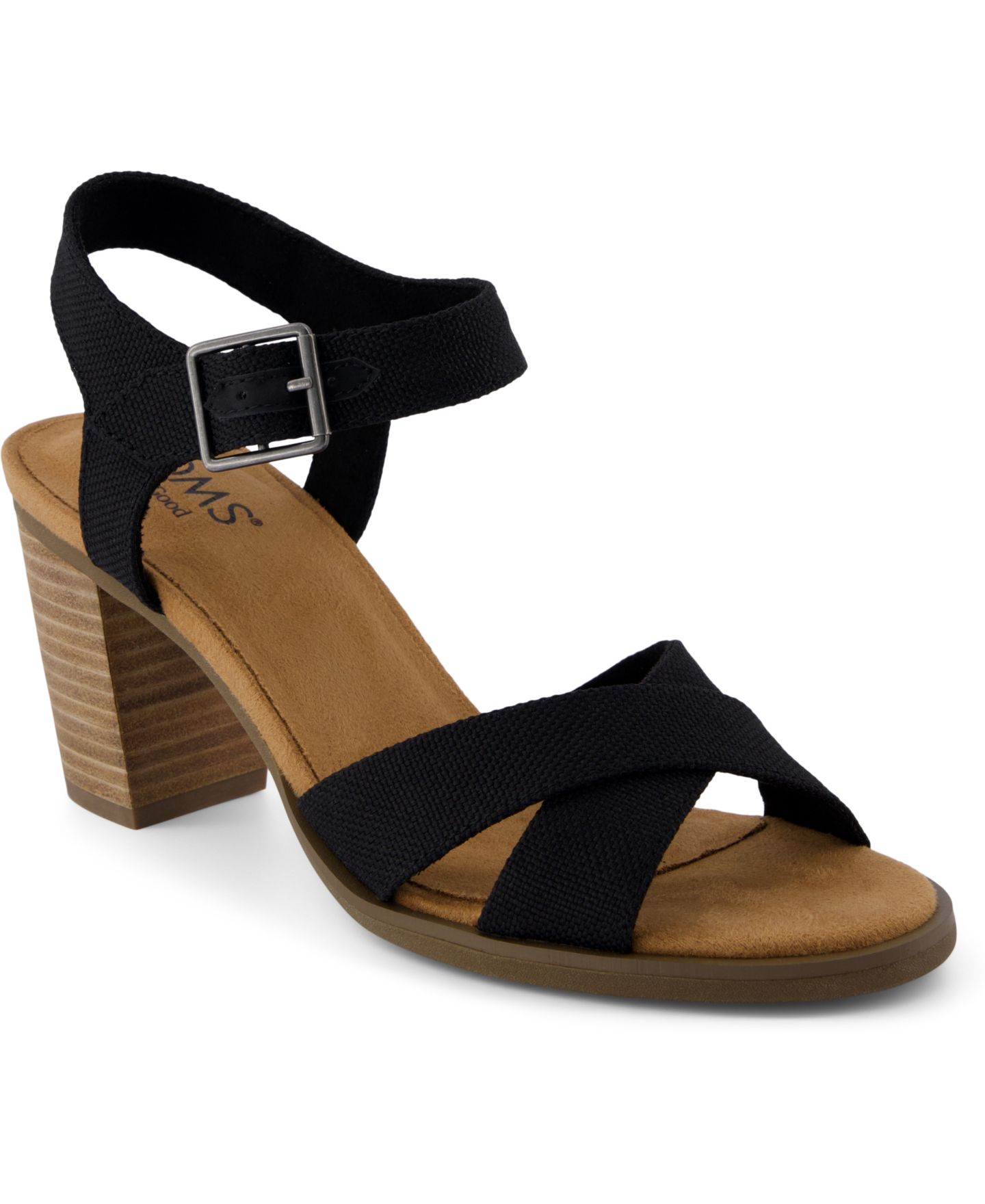 Женские сандалии TOMS Majorca Ankle Strap Dress Sandals, цвет: Чёрный меланжевый — фото 1