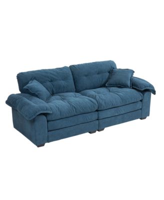 Streamdale Chenille Recliner Sofa with Pillows and Memory Foam
