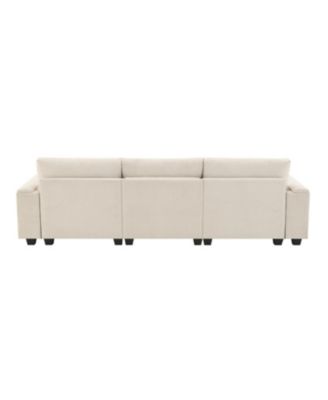 Streamdale Chenille Sectional Sofa with Drop Down Table & Bluetooth (96" L x 35" W)