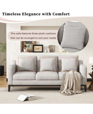 Mira Comfy 3-seat Sofa with Wooden Legs, Modern for Living Room and Study