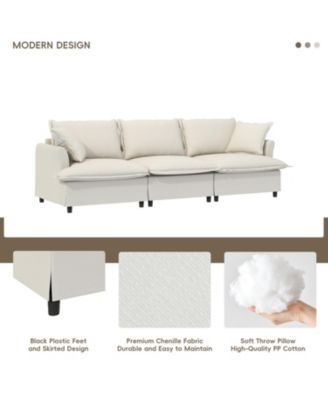 3-Seat Sofa Module with Pillows for Sectional Sofa