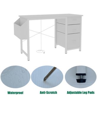  47" Office Desk with Power Outlet, Storage, and Reversible Design