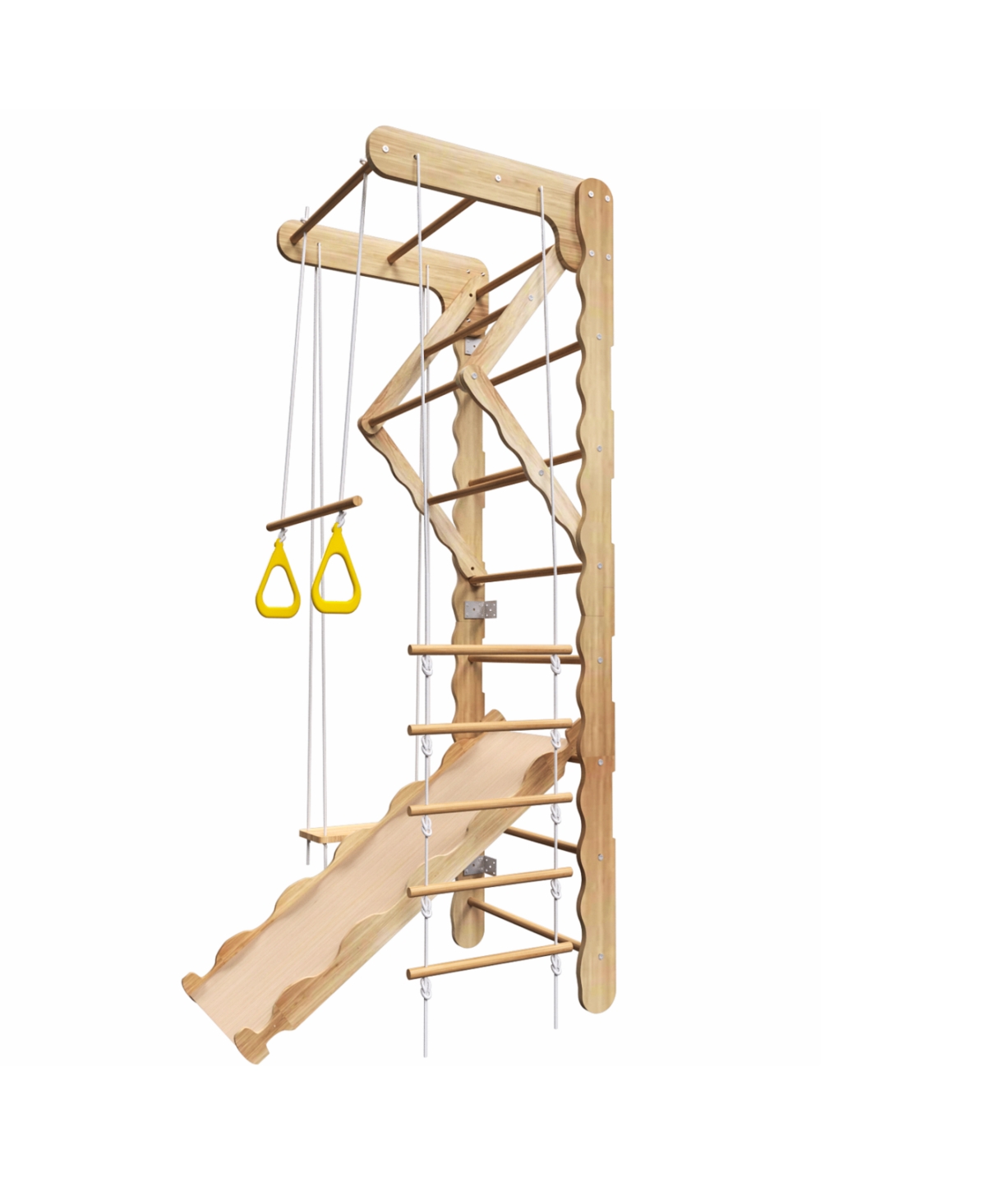 Streamdale Furniture Toddler Climbing Toys Indoor Kids Pikler Triangle Set Foldable Indoor Ladder Climbing Gym Climber