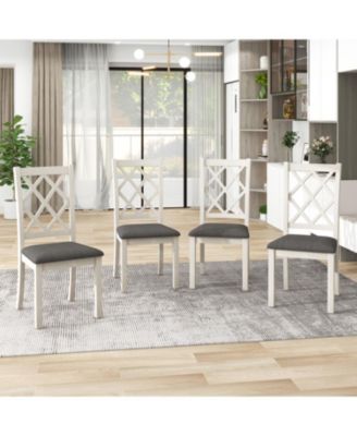 Mid-Century 5-Piece Round Dining Set Walnut Table & Chairs