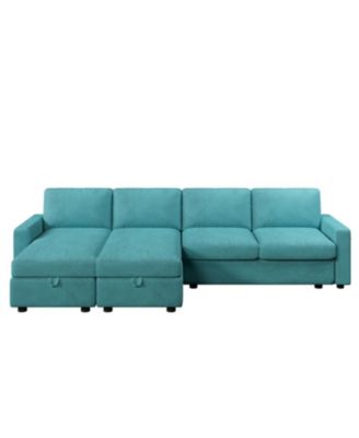 103.9" U-Shaped Sectional Sofa w/ Storage Chaise & USB