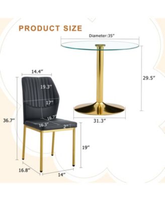 35" Glass Round Dining Set