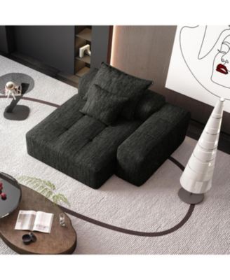 Modern Chenille Modular Sectional Sofa with Pillows