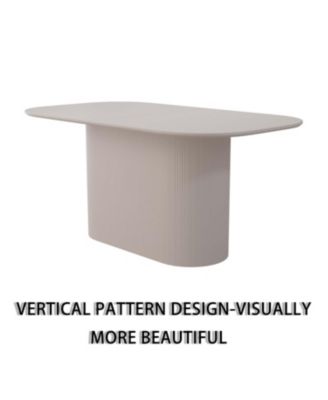 63" Cream Dining Table & 6 Black Chairs