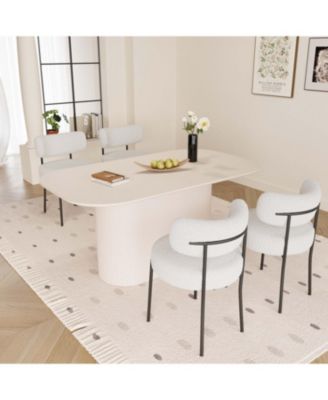 63"   Dining Table & 4 Cushioned Chairs