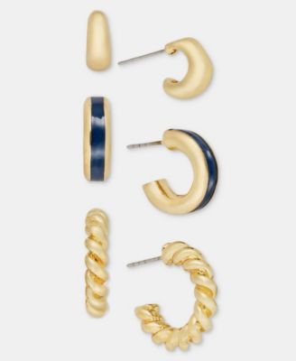 Gold-Tone 3-Pc. Set Huggie Hoop Earrings