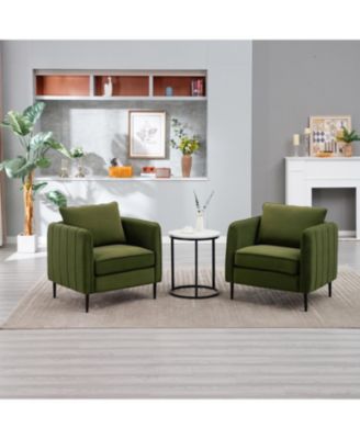 Velvet Accent Chair with Metal Legs