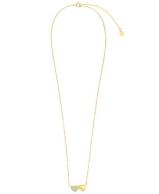 Cubic Zirconia Two Hearts Pendant Necklace