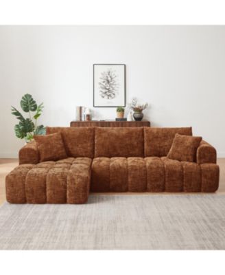 Chenille L-Shape Sectional Sofa Sleeper Couch