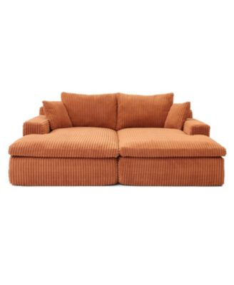 Streamdale 87" Oversized Sectional Sofa Bed with Double Chaise - Orange