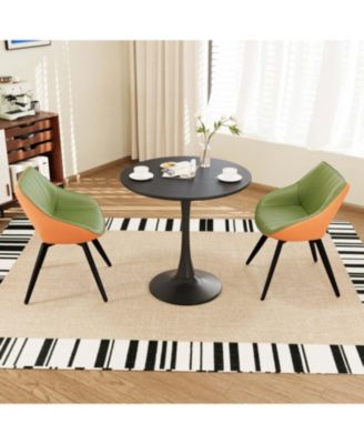  31.5" Black Round Dining Table & 2 Chairs