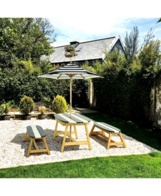 Streamdale Naturally Playful Kids Picnic Table with Umbrella, Indoor/Outdoor Toys-Dark Blue