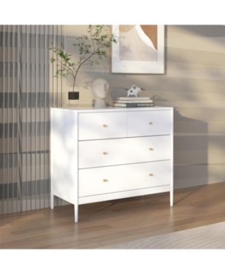 Streamdale White 4-Drawer Kids Dresser - Toddler Bedroom/Nursery Storage
